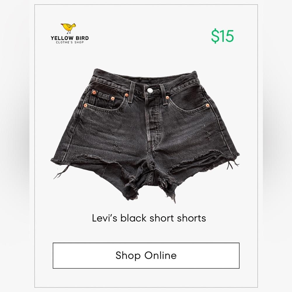 Levi’s black short shorts
